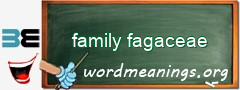 WordMeaning blackboard for family fagaceae